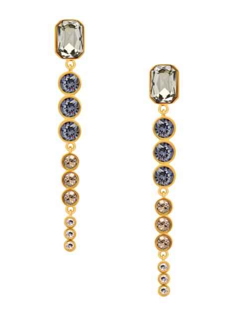Oscar de la Renta Women's Goldtone Cascading Rhinestone Graduated Drop Earrings - Black Diamond
