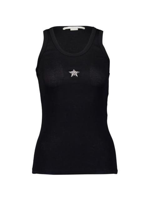 star-print detail tank top