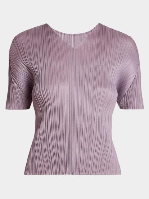 ISSEY MIYAKE Monthly Colors: August Pleats Short-Sleeve Top