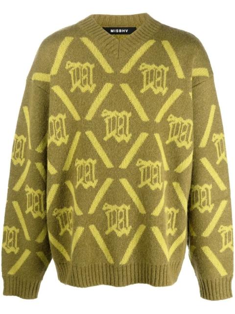 logo print merino-mohair blend jumper