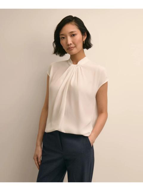 Brooks Brothers Viscose Twist-Knot Sleeveless Blouse