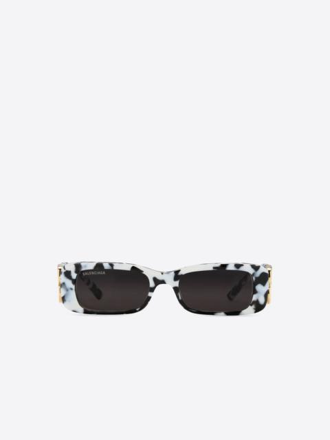 Dynasty Rectangle Sunglasses in White