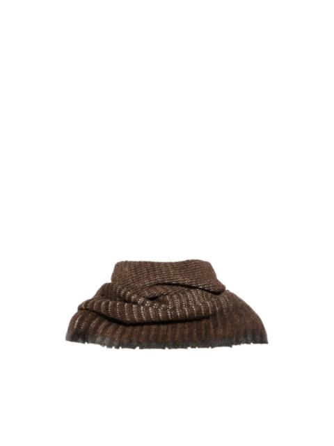 Avant Toi ribbed-knit distressed-effect scarf