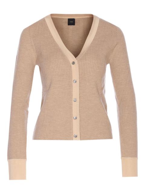 PINKO ribbed V-neck cardigan