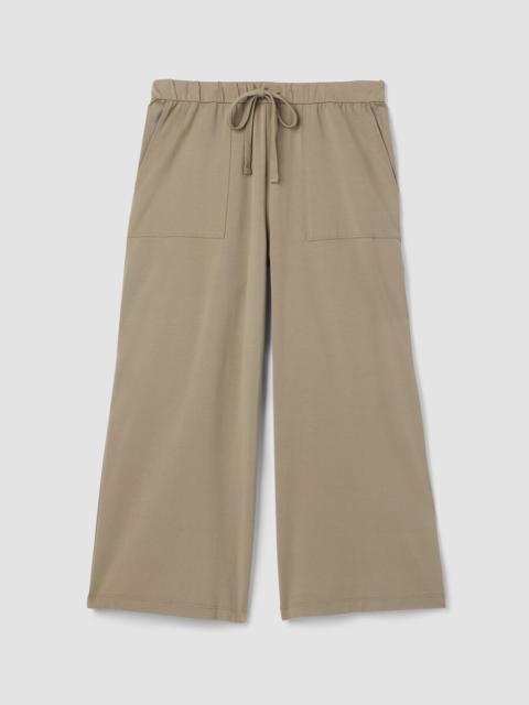 EILEEN FISHER Pima Cotton Stretch Jersey Wide-Leg Pant