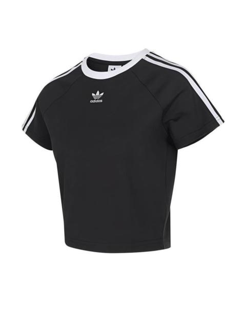 adidas (WMNS) adidas Adicolor 3-Stripes Cali T-Shirt Asia Sizing 'Black White' JC8703