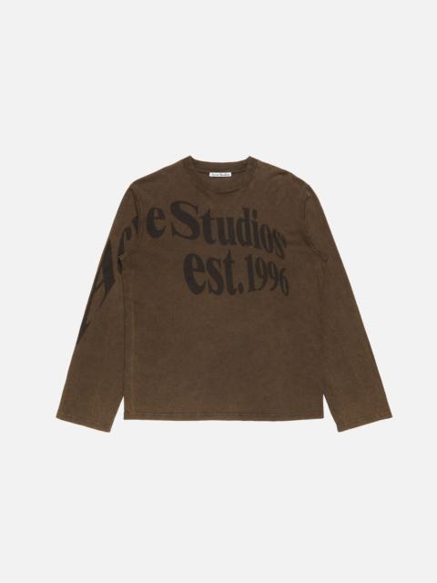 Acne Studios Projection logo t-shirt - Almond brown