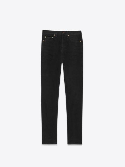 SAINT LAURENT slim-fit jeans in worn black denim