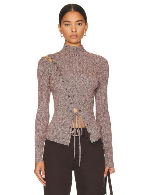 SIMKHAI Brooke Long Sleeve Turtleneck Top