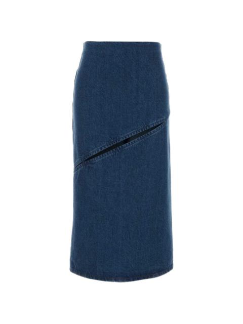 Jil Sander cut-out denim skirt