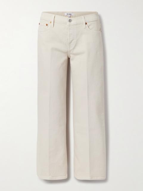 RE/DONE Cropped Mid-rise Wide-leg Jeans