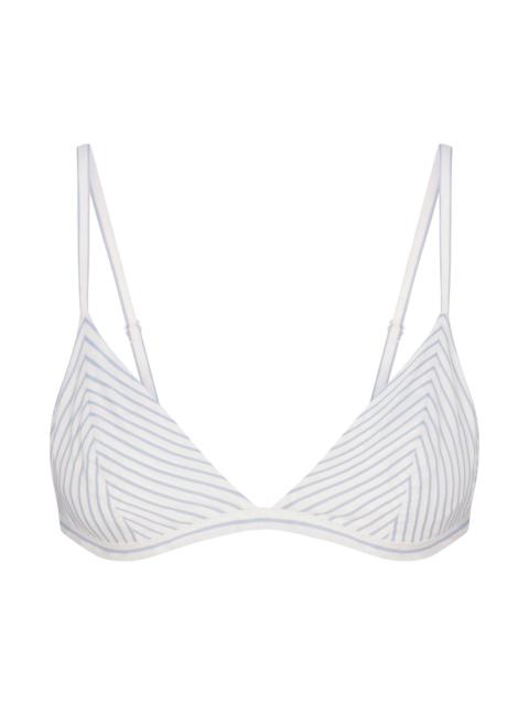 SKIMS Women's Cotton Poplin Triangle Bralette - Zen Blue Stripe