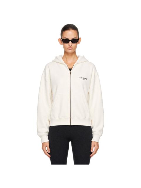 Sporty & Rich Off-White 'SR Sport' Embroidered Zip Hoodie