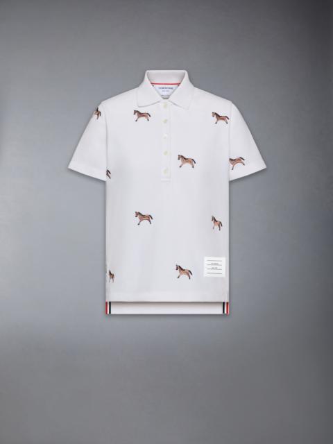 Thom Browne LUNAR NEW YEAR PIQUE HORSE EMBROIDERY POLO