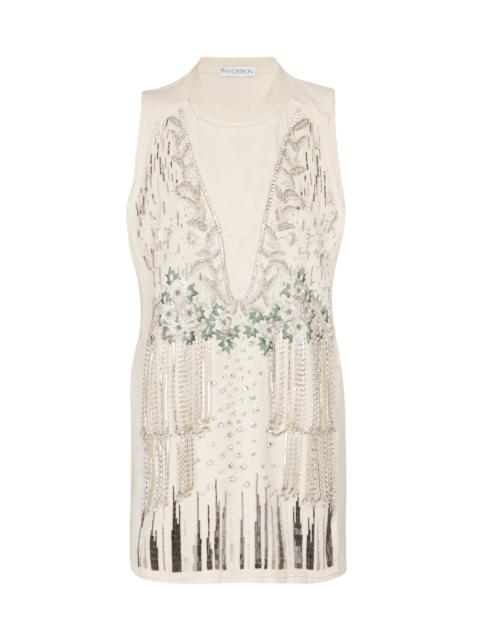 JW Anderson Embellished cotton and silk tank top