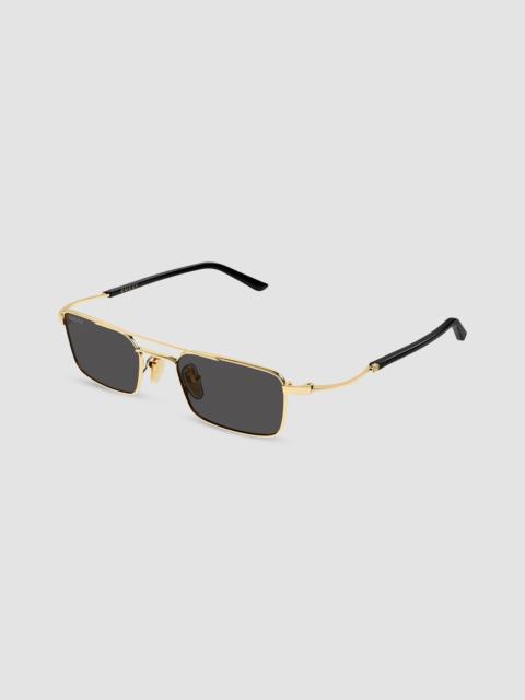 GUCCI Men's Interlocking G 49MM Rectangular Sunglasses - Gold