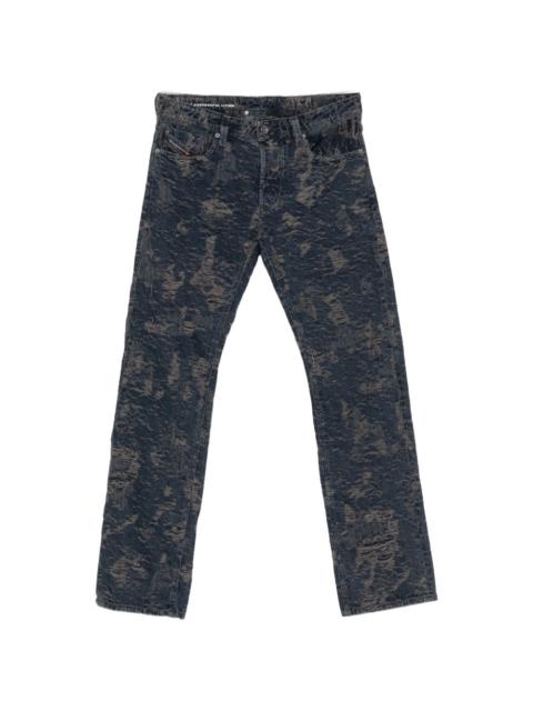 Diesel 1985 Laekee distressed jacquard-knit jeans
