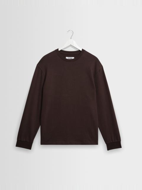 Wax London Hayden - Dark Brown Emorised Cotton Long-Sleeve T-Shirt