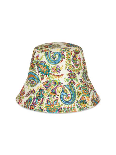 paisley-print cotton bucket hat