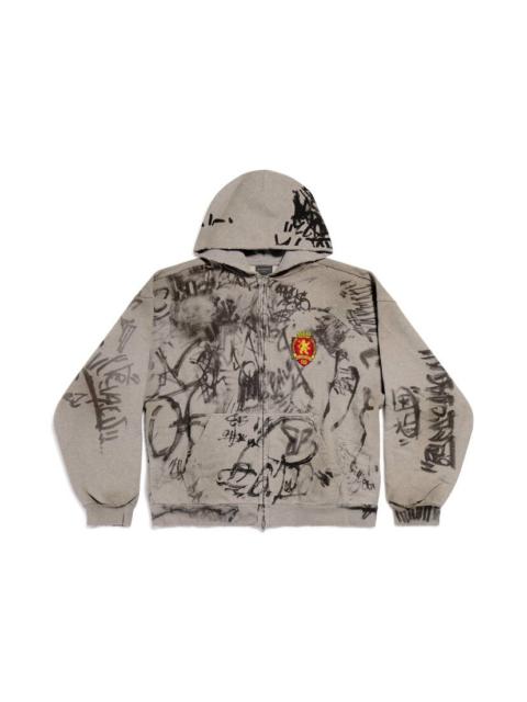パーカー・フーディ BALENCIAGA Men Hoodies 767877TRVI98499 Gray Men's Oversized Zip-up Hoodie in Grey | Balenciaga US