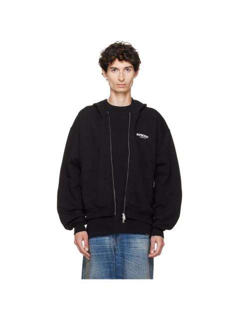 REPRESENT Black Printed 'Owners Club' Zip-Up Hoodie