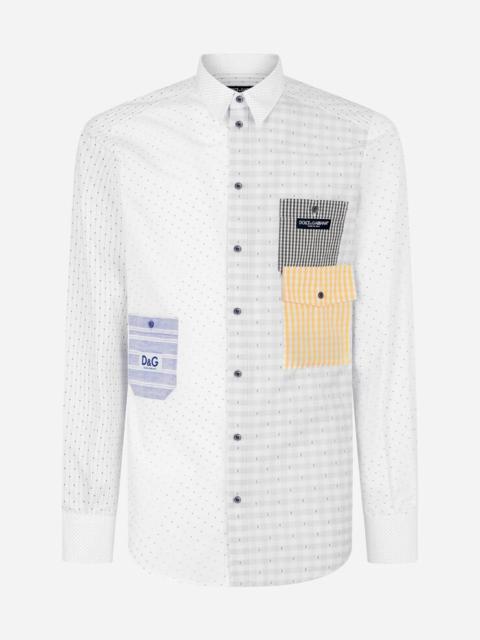 Dolce & Gabbana Patchwork cotton Martini-fit shirt