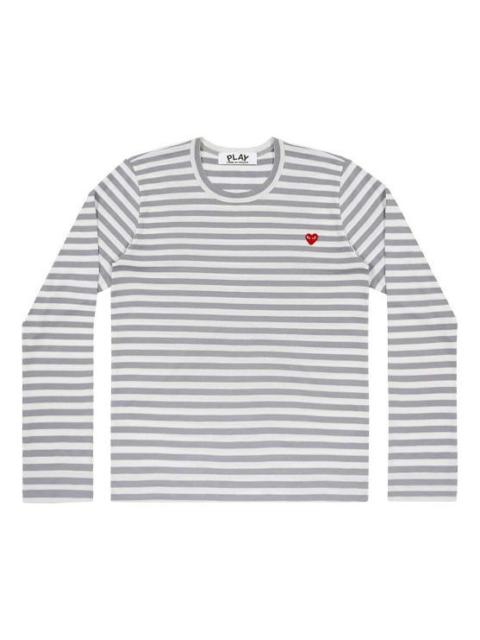 Comme des Garçons PLAY (WMNS) COMME des GARCONS PLAY Striped Mini Logo Tee 'Grey' AZ-T217-051-3