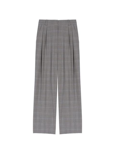 maje checked-pattern trousers