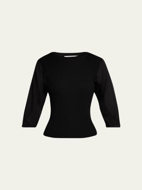 DEREK LAM 10 CROSBY Arnaldo Mixed Media Tee