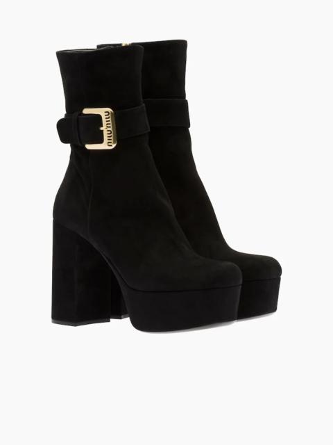 Miu Miu Suede platform booties