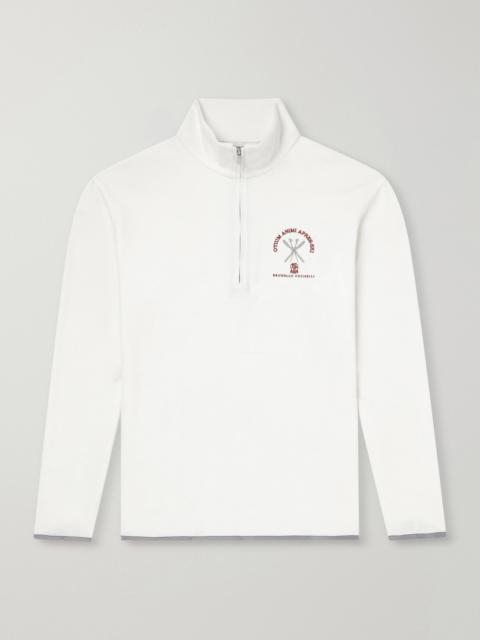 Brunello Cucinelli Logo-Embroidered Cashmere-Blend Half-Zip Ski Mid Layer