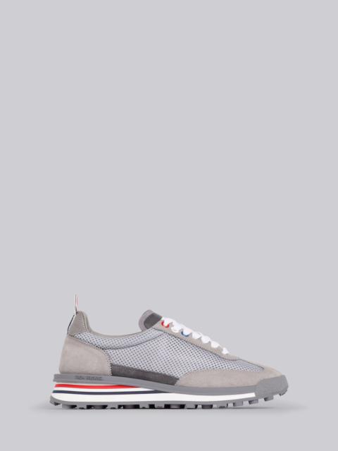 Thom Browne Dark Grey Tessuto Mesh Suede Back Unlined Tech Runner