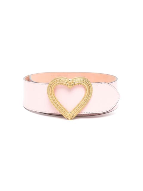 Moschino heart-buckle wide leather belt