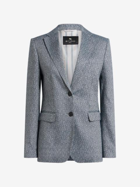Etro jacquard single-breasted jacket