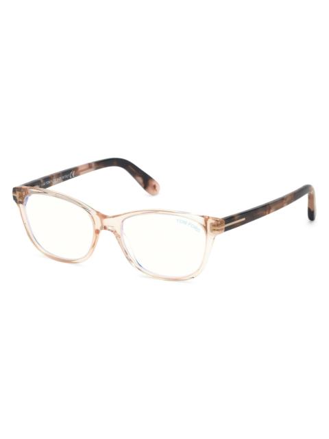 TOM FORD Women's 50MM Square Blue Filter Eyeglasses - Shiny Pink