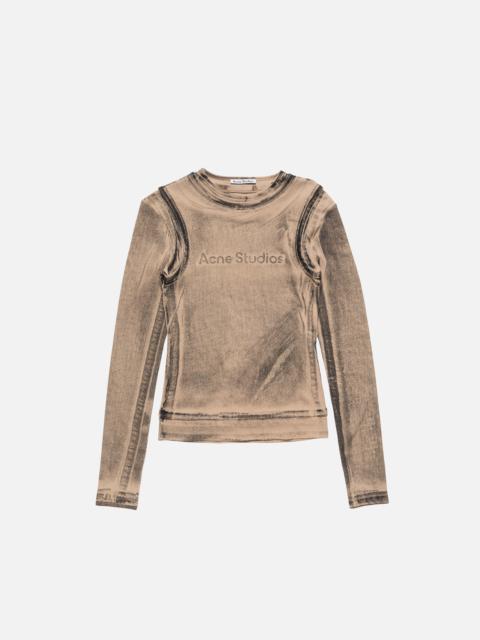 Acne Studios Layered Printed T-shirt - Pumpkin orange