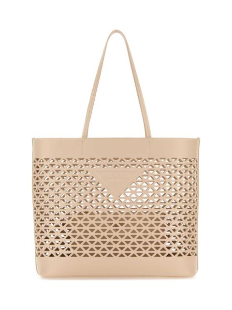 Sand Leather Shopping Bag