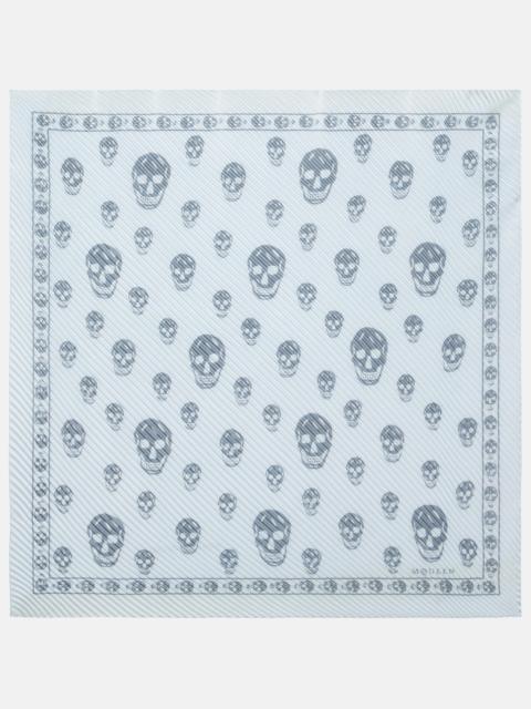 Alexander McQueen Skull pleated silk scarf