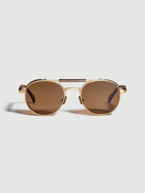 Brunello Cucinelli Goldcraft Futura 18k solid gold sunglasses with polarized lenses