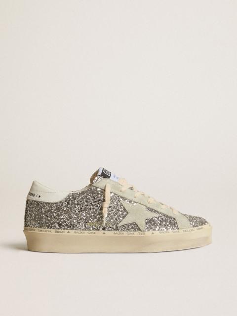 Hi Star in silver glitter with suede star and white heel tab