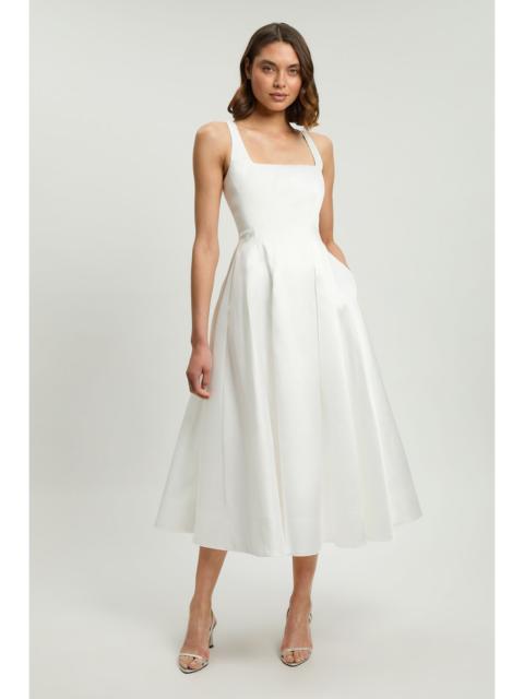 KAREN MILLEN Twill Prom Woven Midi Dress