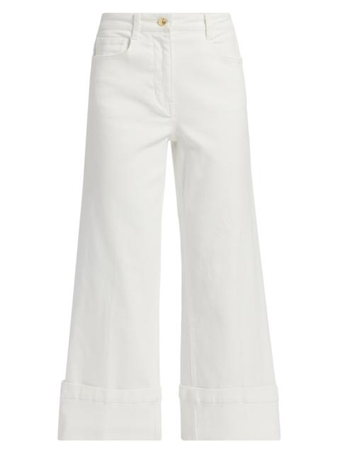 GENERATION LOVE Women's Eros High-Rise Wide-Leg Cuffed Jeans - White