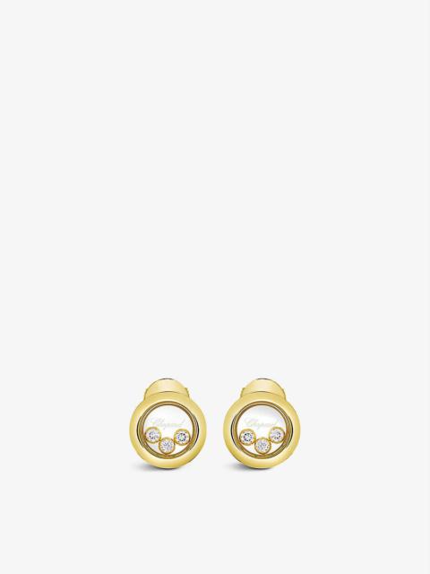 Happy Diamonds 18ct yellow-gold and 0.30ct diamond earrings