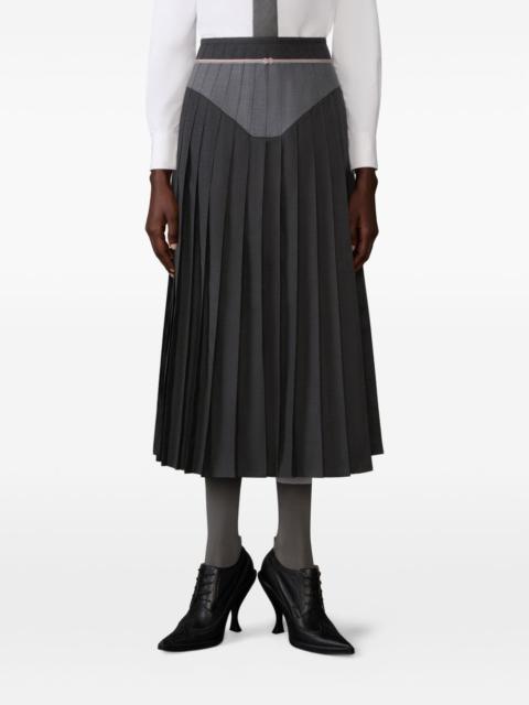 Thom Browne zip-fastening pleated midi skirt