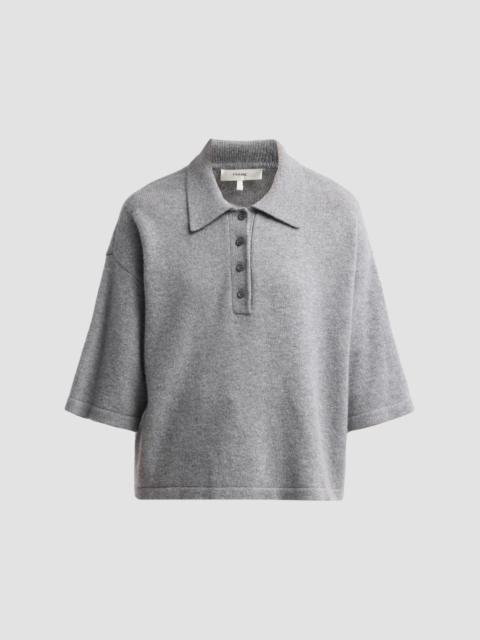 FRAME Women's The Academy Cashmere Polo Shirt - Graphite Grey