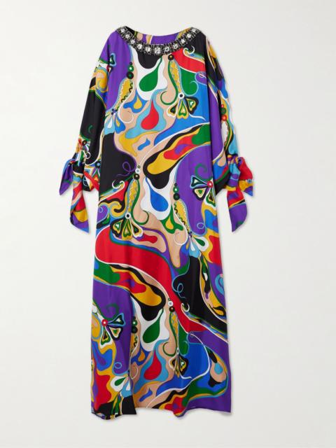PUCCI Embellished silk-twill maxi dress Multi