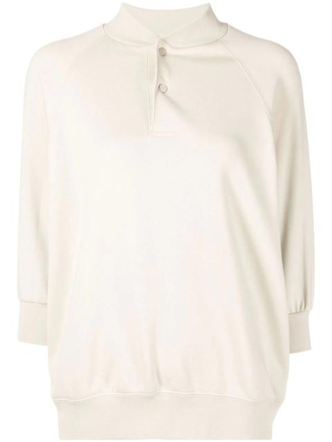 ESSENTIALS press-stud placket sweatshirt