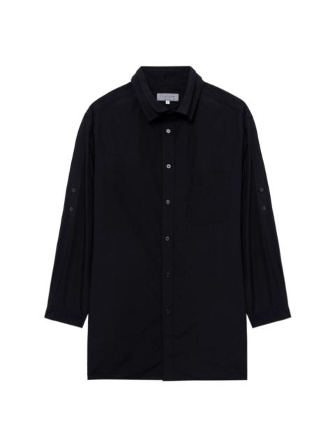 layered-collar cotton shirt