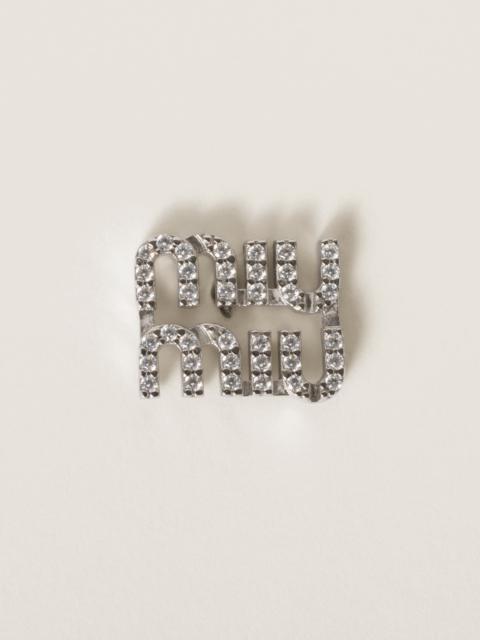 Miu Miu Metal brooch with crystals