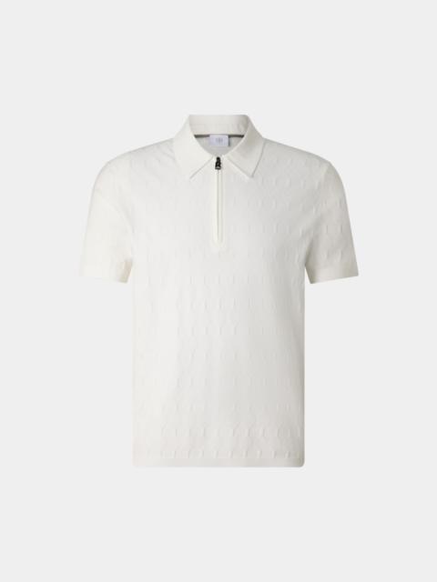 BOGNER Maxim knitted polo shirt in Off-White